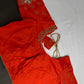 Orange  Pattu Silk  Pearl Maggam Aari Work Blouse - 