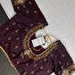Plum  Pattu Silk  Pearl Maggam Aari Work Blouse - 