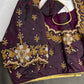 Plum  Pattu Silk  Pearl Maggam Aari Work Blouse - 