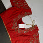 Red Silk Maggam Aari Blouse - 
