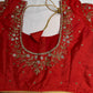 Red Silk Maggam Aari Blouse - 