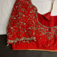Red Silk Maggam Aari Blouse - 