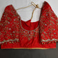 Red Silk Maggam Aari Blouse - 