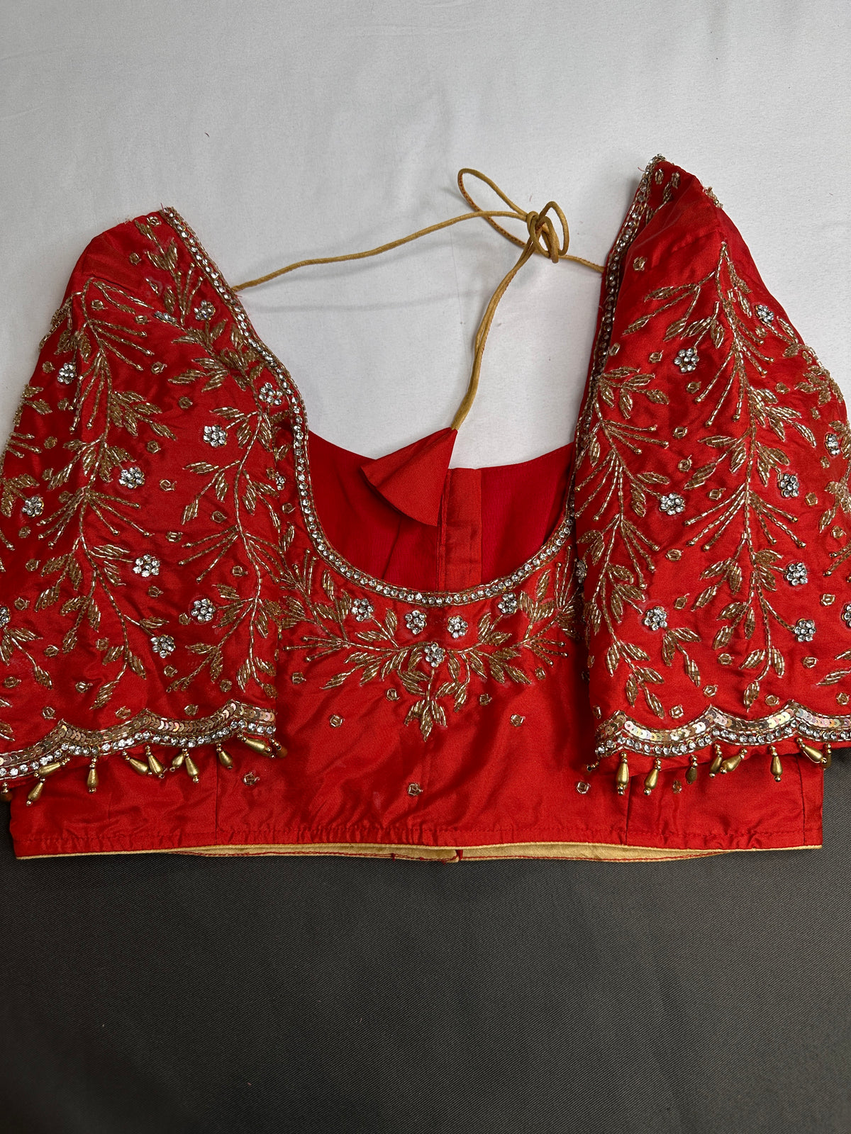 Red Silk Maggam Aari Blouse - 