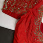 Red Silk Maggam Aari Blouse - 
