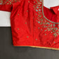 Red Silk Maggam Aari Blouse - 
