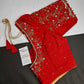 Red Silk Maggam Aari Blouse - 