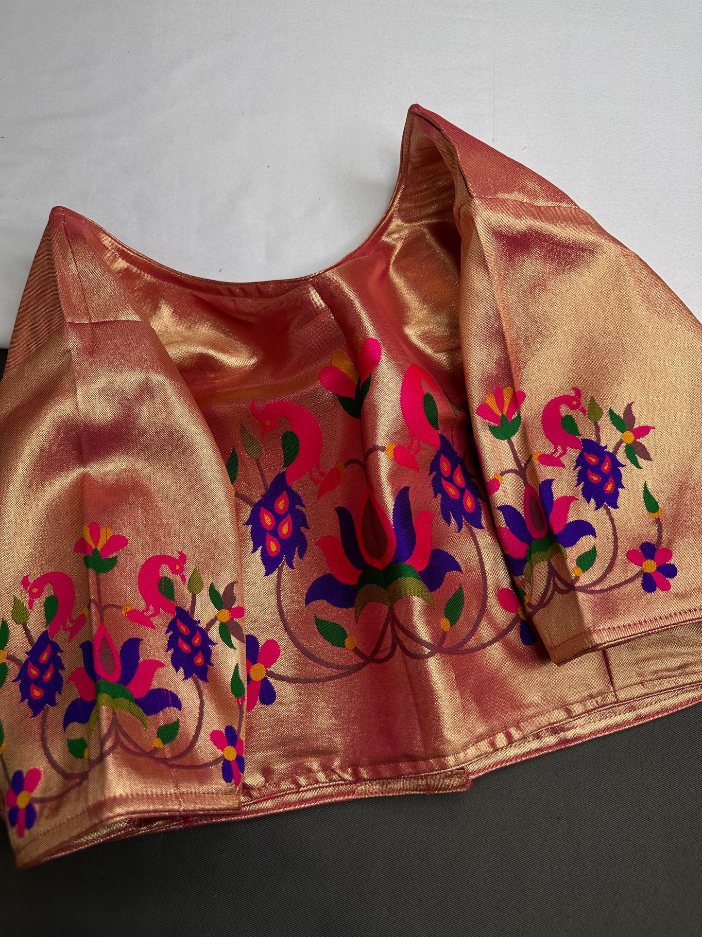 Gold Pink Pure Painthani Blouse - 