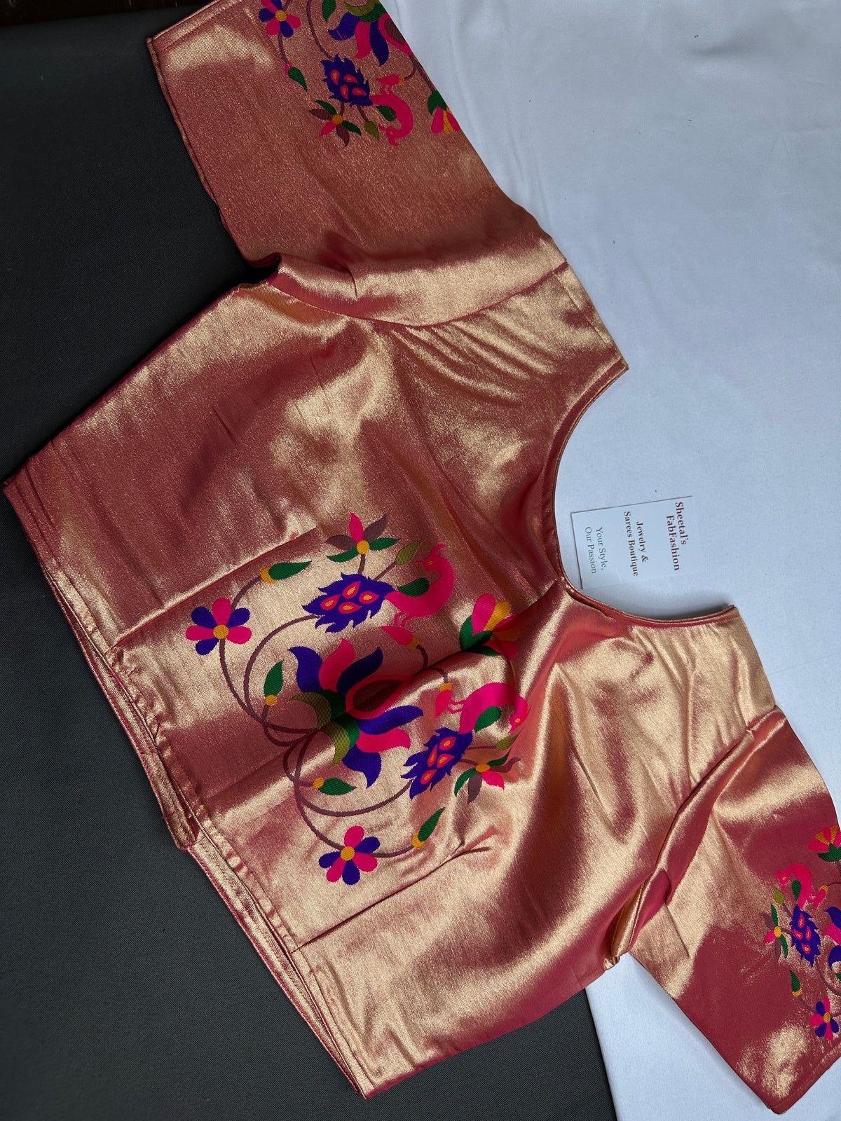 Gold Pink Pure Painthani Blouse - 