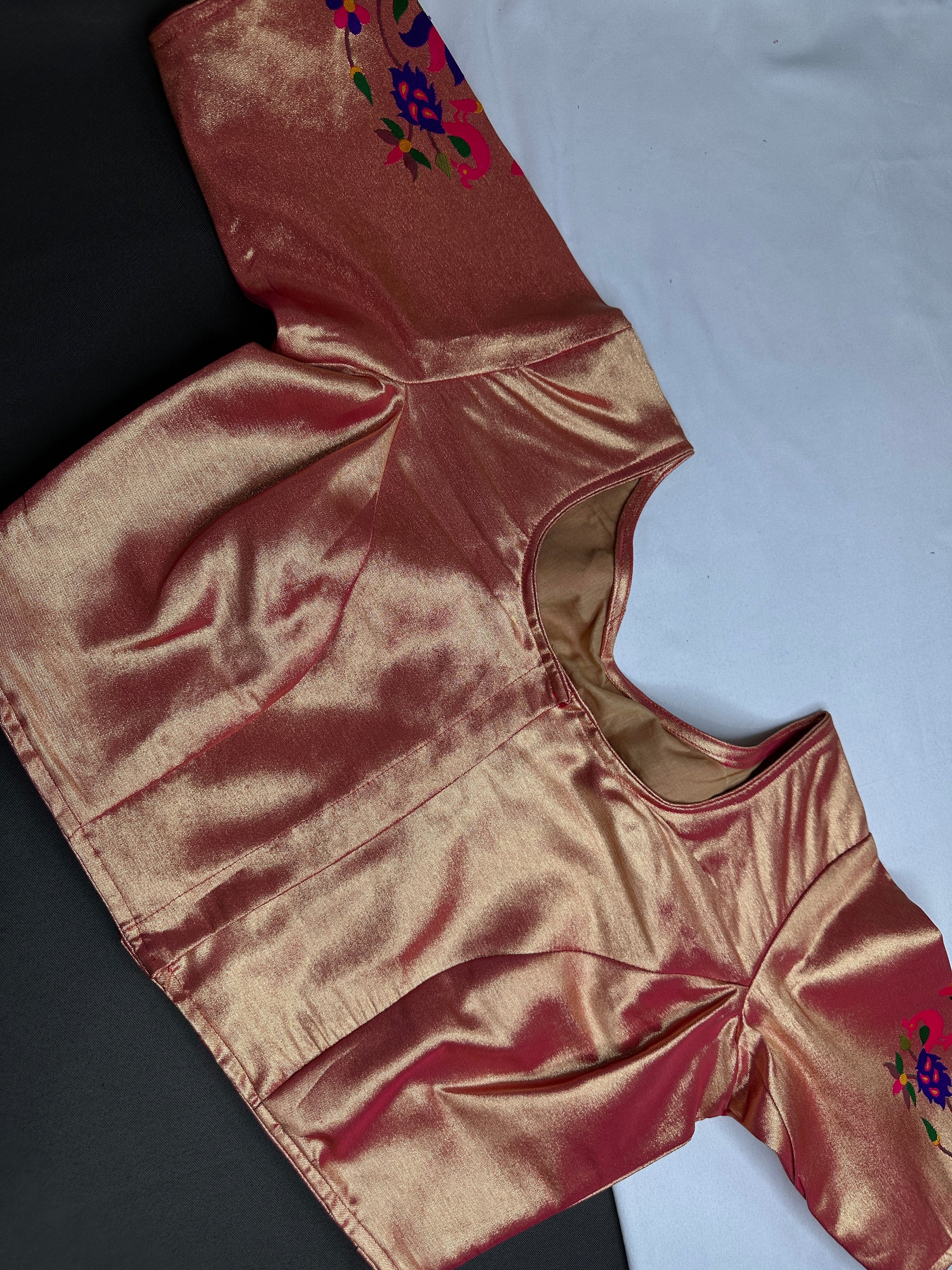Gold Pink Pure Painthani Blouse - 