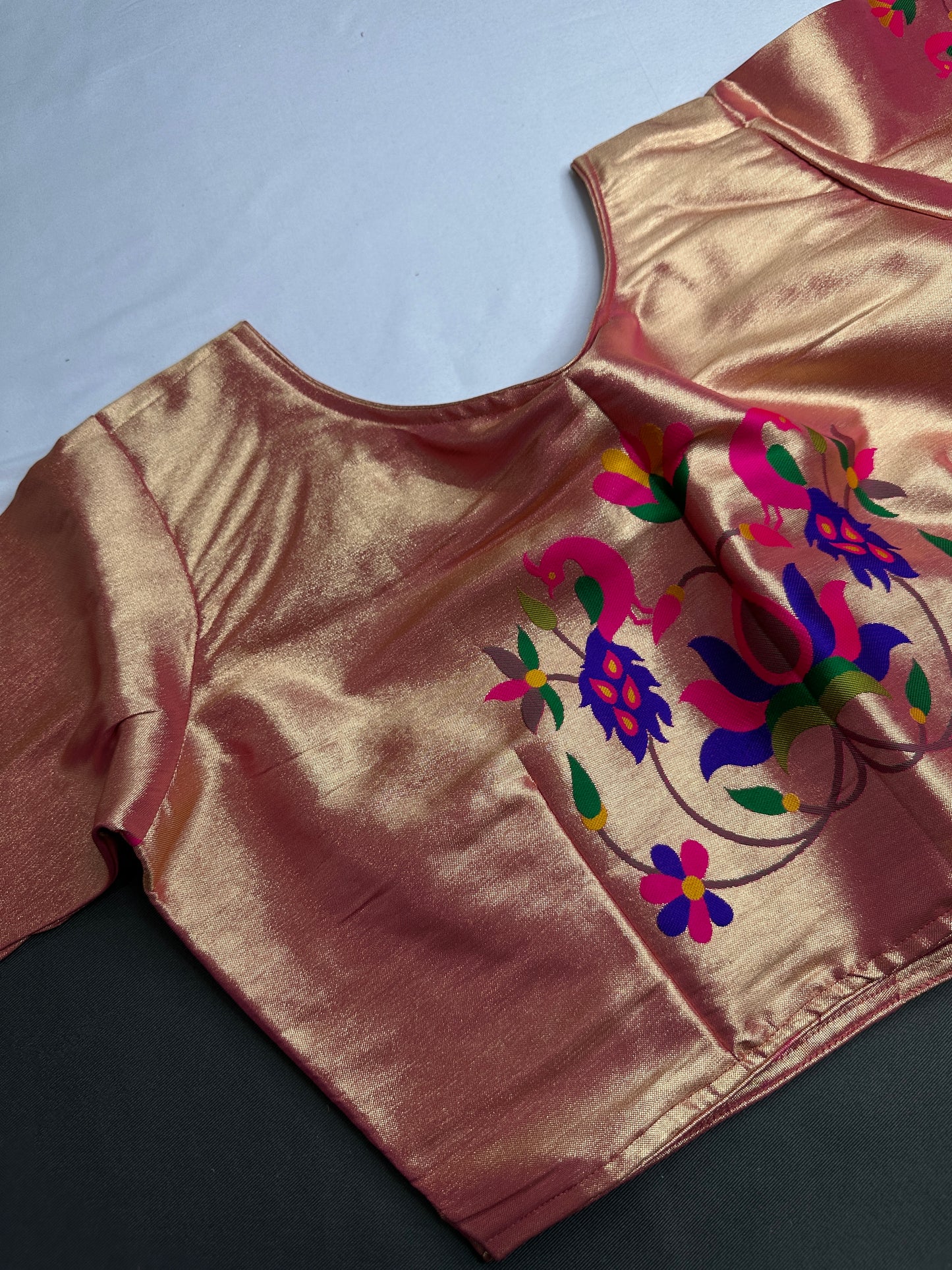 Gold Pink Pure Painthani Blouse - 