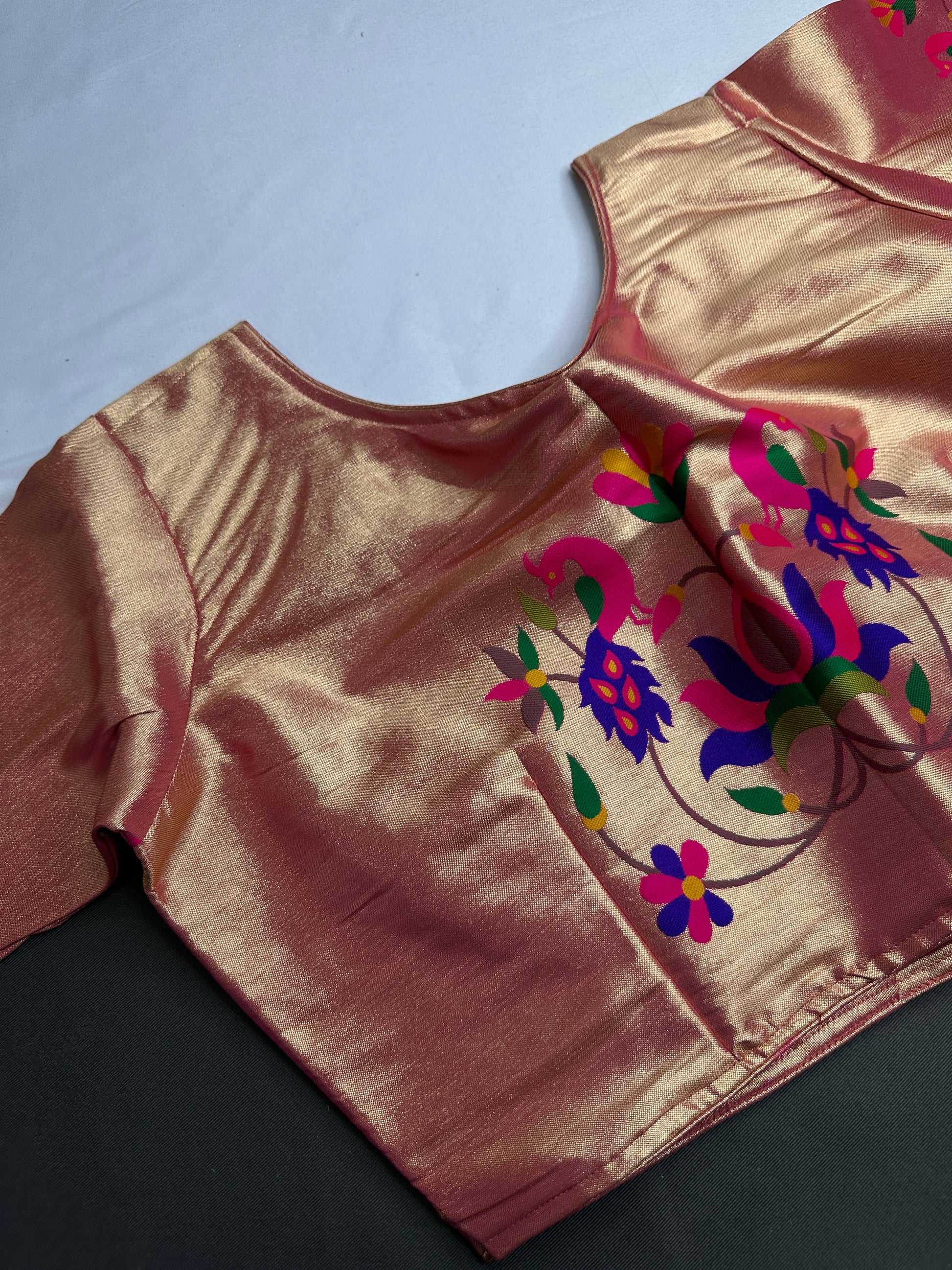 Gold Pink Pure Painthani Blouse - 