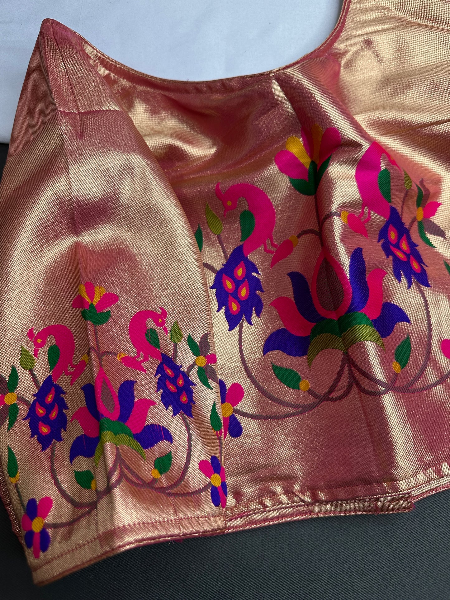 Gold Pink Pure Painthani Blouse - 