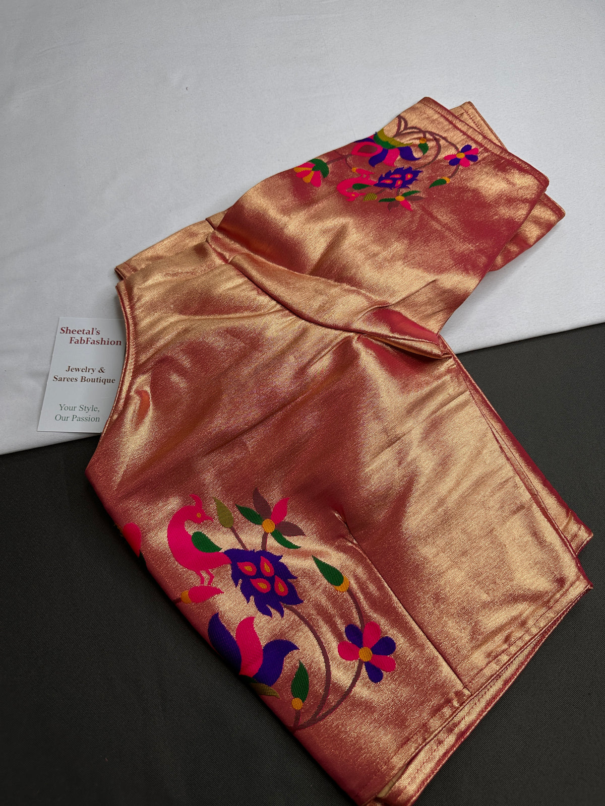 Gold Pink Pure Painthani Blouse - 