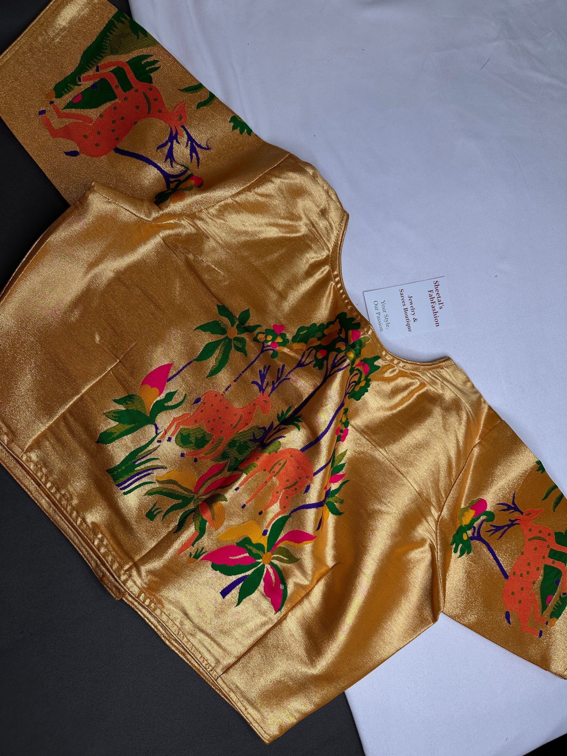 Gold Pure Painthani Blouse - 