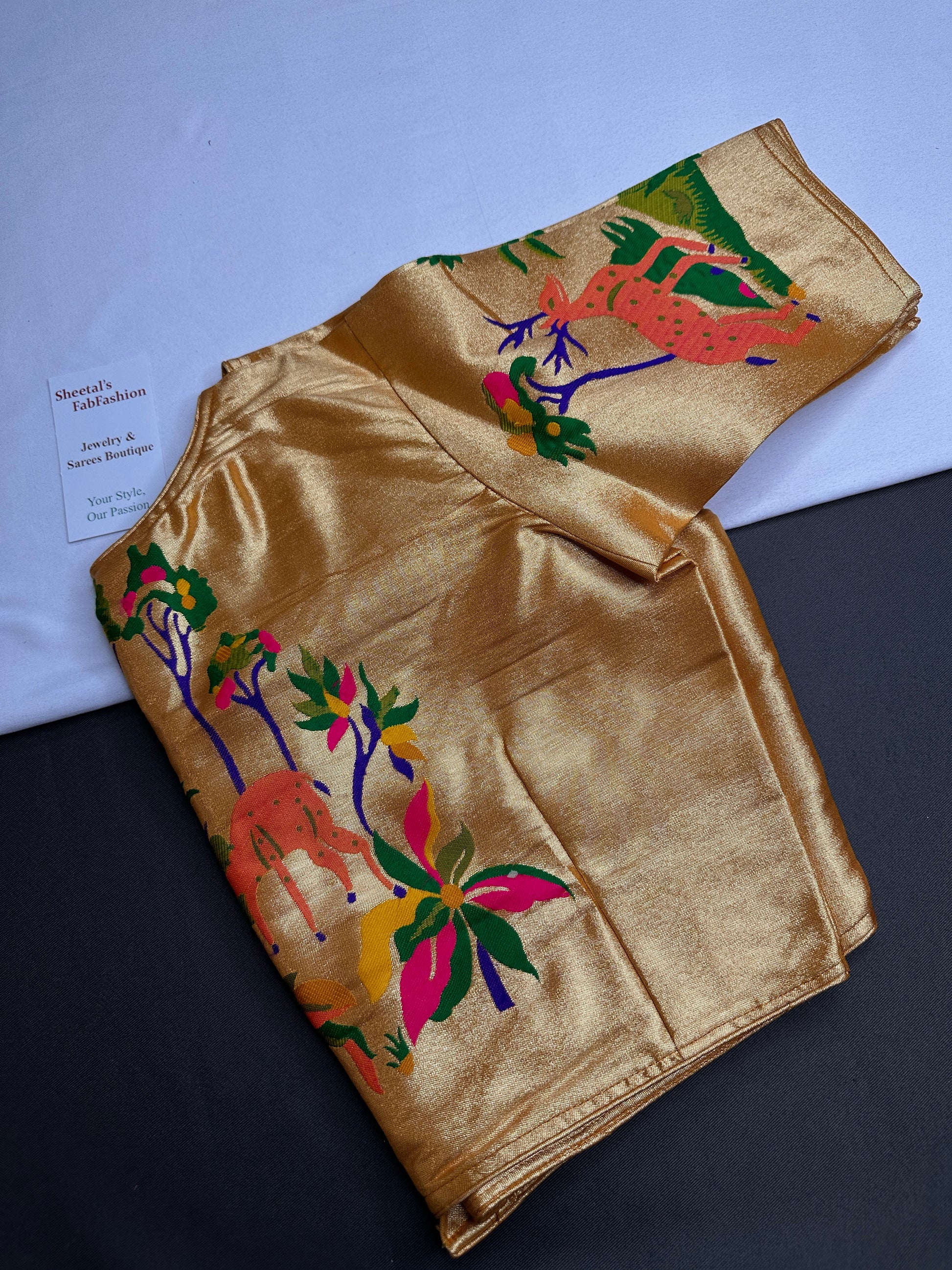 Gold Pure Painthani Blouse - 