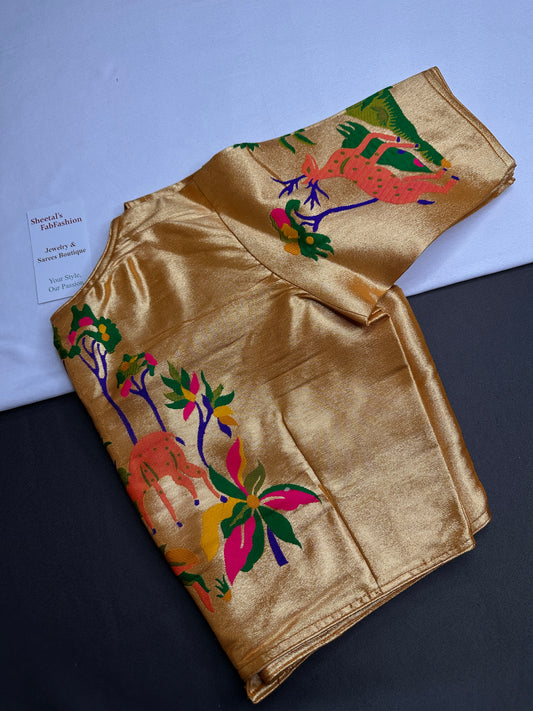 Gold Pure Painthani Blouse - 