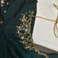 Green Silk Maggam Aari Work Blouse - 