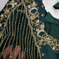 Green Silk Maggam Aari Work Blouse - 