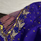 Blue Silk Maggam Aari Work Blouse - 