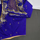 Blue Silk Maggam Aari Work Blouse - 