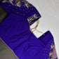 Blue Silk Maggam Aari Work Blouse - 
