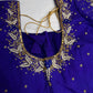 Blue Silk Maggam Aari Work Blouse - 