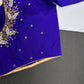 Blue Silk Maggam Aari Work Blouse - 