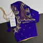 Blue Silk Maggam Aari Work Blouse - 