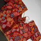 Red Floral Multi Kalmakari Printed Silk Blouse - 