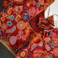 Red Floral Multi Kalmakari Printed Silk Blouse - 