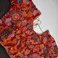 Red Floral Multi Kalmakari Printed Silk Blouse - 