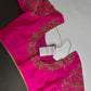 Pink Silk Maggam Aari Work Blouse - 