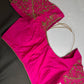 Pink Silk Maggam Aari Work Blouse - 
