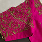 Pink Silk Maggam Aari Work Blouse - 