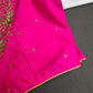 Pink Silk Maggam Aari Work Blouse - 