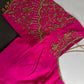 Pink Silk Maggam Aari Work Blouse - 