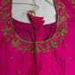 Pink Silk Maggam Aari Work Blouse - 