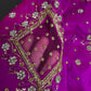 Magenta Pink Net Silk Maggam Aari Blouse - 