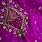 Magenta Pink Net Silk Maggam Aari Blouse - 