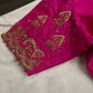 Pink Pattu Silk Maggam Aari Blouse - 