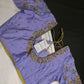 Lavender Purple Pattu Silk Maggam Aari Blouse - 