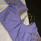 Lavender Purple Pattu Silk Maggam Aari Blouse - 