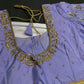 Lavender Purple Pattu Silk Maggam Aari Blouse - 