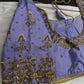 Lavender Purple Pattu Silk Maggam Aari Blouse - 