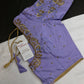 Lavender Purple Pattu Silk Maggam Aari Blouse - 