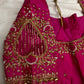 Pink Net Silk Maggam Aari Blouse - 
