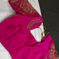 Pink Net Silk Maggam Aari Blouse - 