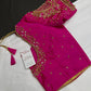 Pink Net Silk Maggam Aari Blouse - 