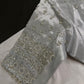 Silver Silk Maggam Aari Work Blouse - 